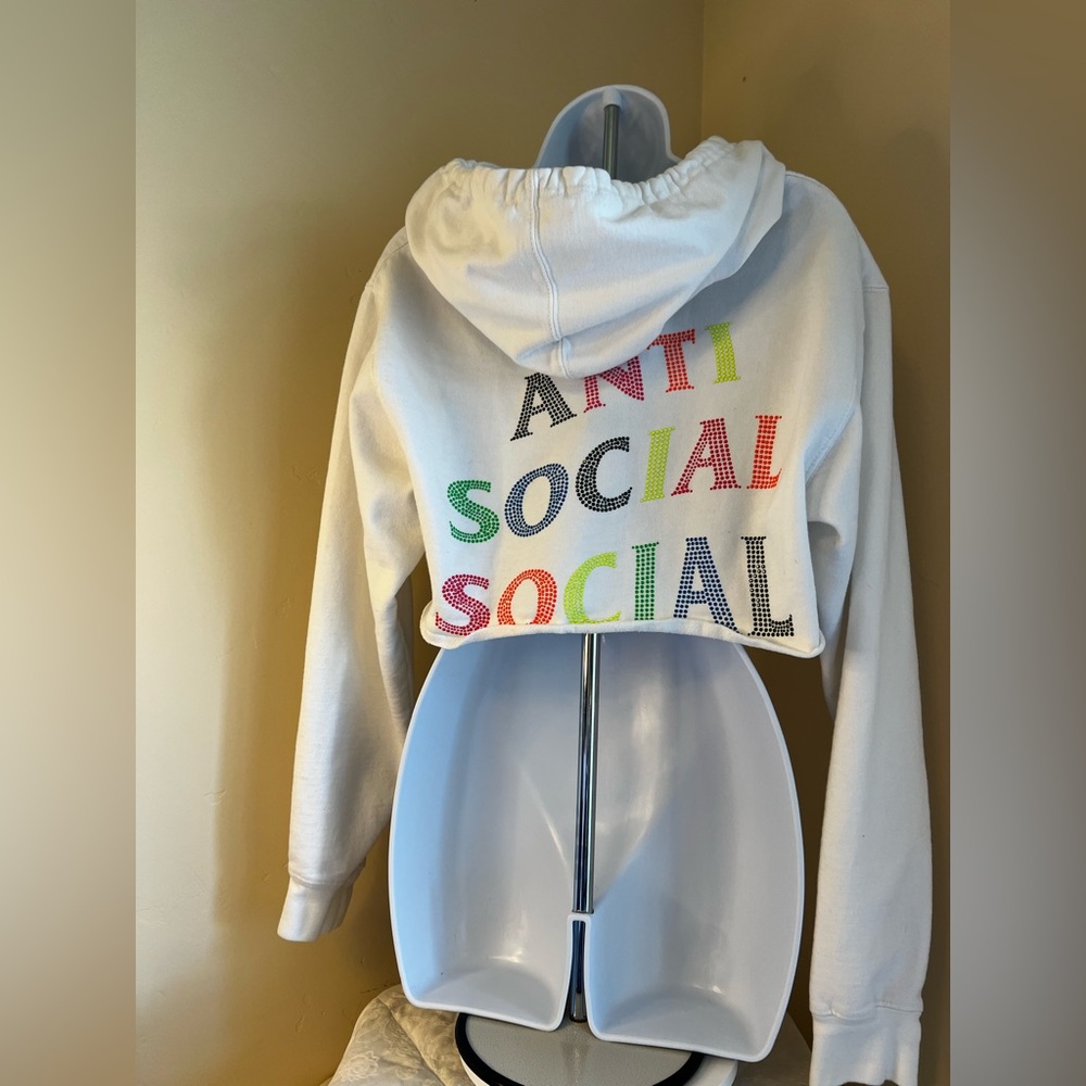 Anti Social Social Club White Hoodie with Colorful Text